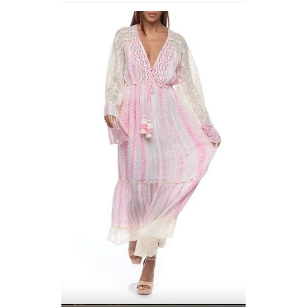 New Ranees Long Sleeve Boho Maxi Dress One Size
